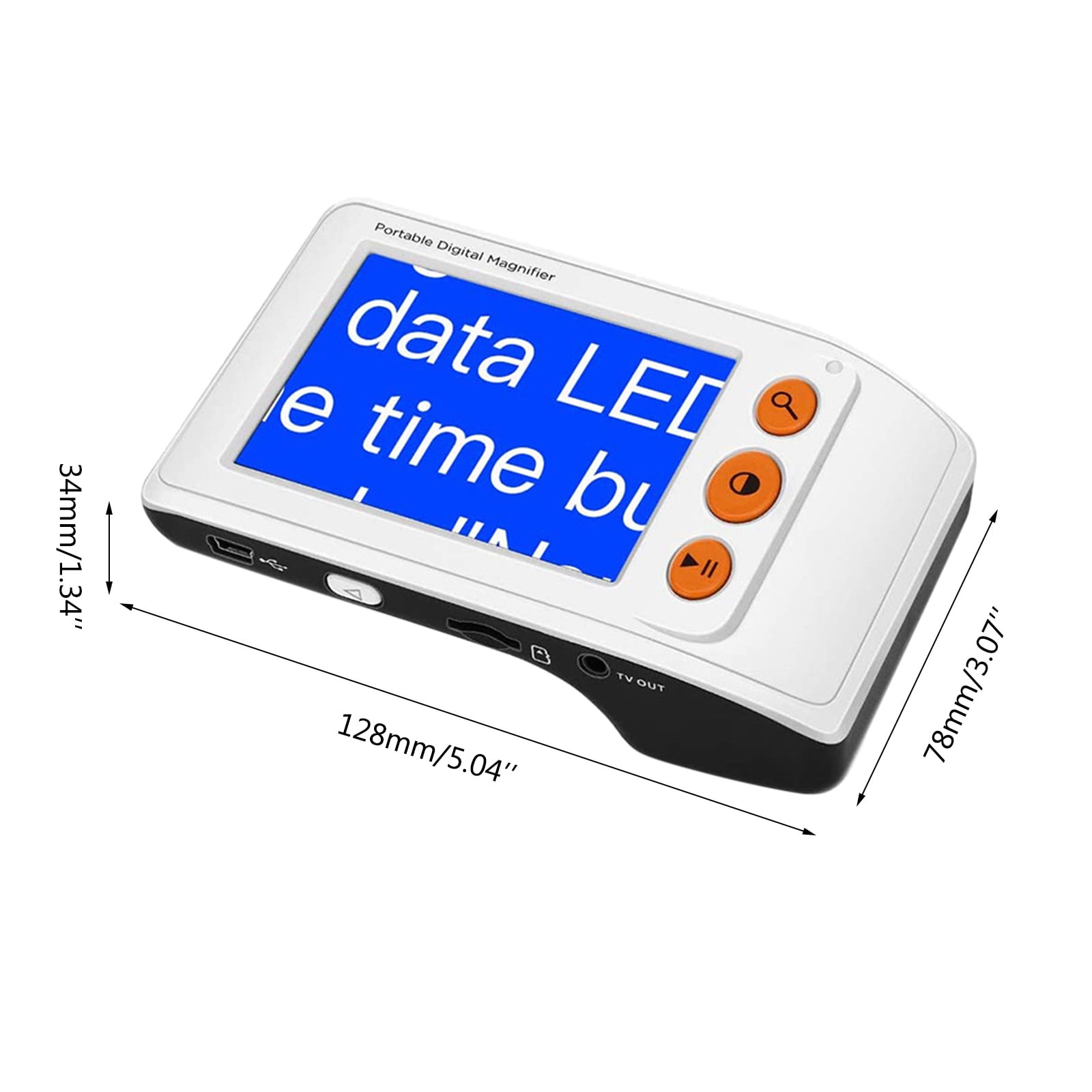 3.5 inch Digital Video Magnifier Handheld Portable Electronic Reading Aid for Low for Vision Magnification 2X/8X/16X/25X