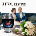 thumbnail image 4 of JAGASY Pink Flamingo Memorial Urn for Ashes Adult Male, Black Keepsake Small Urns for Human Ashes, Water & Leaf Decorative Urns for Mother, Cremation Urn for Father, (3 Inch), 4 of 7