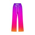 thumbnail image 4 of Plebaso Capri Pants for Women 2025 Drawstring Wide Leg Cropped Trousers Summer Gradient Color Casual Pants, 4 of 5