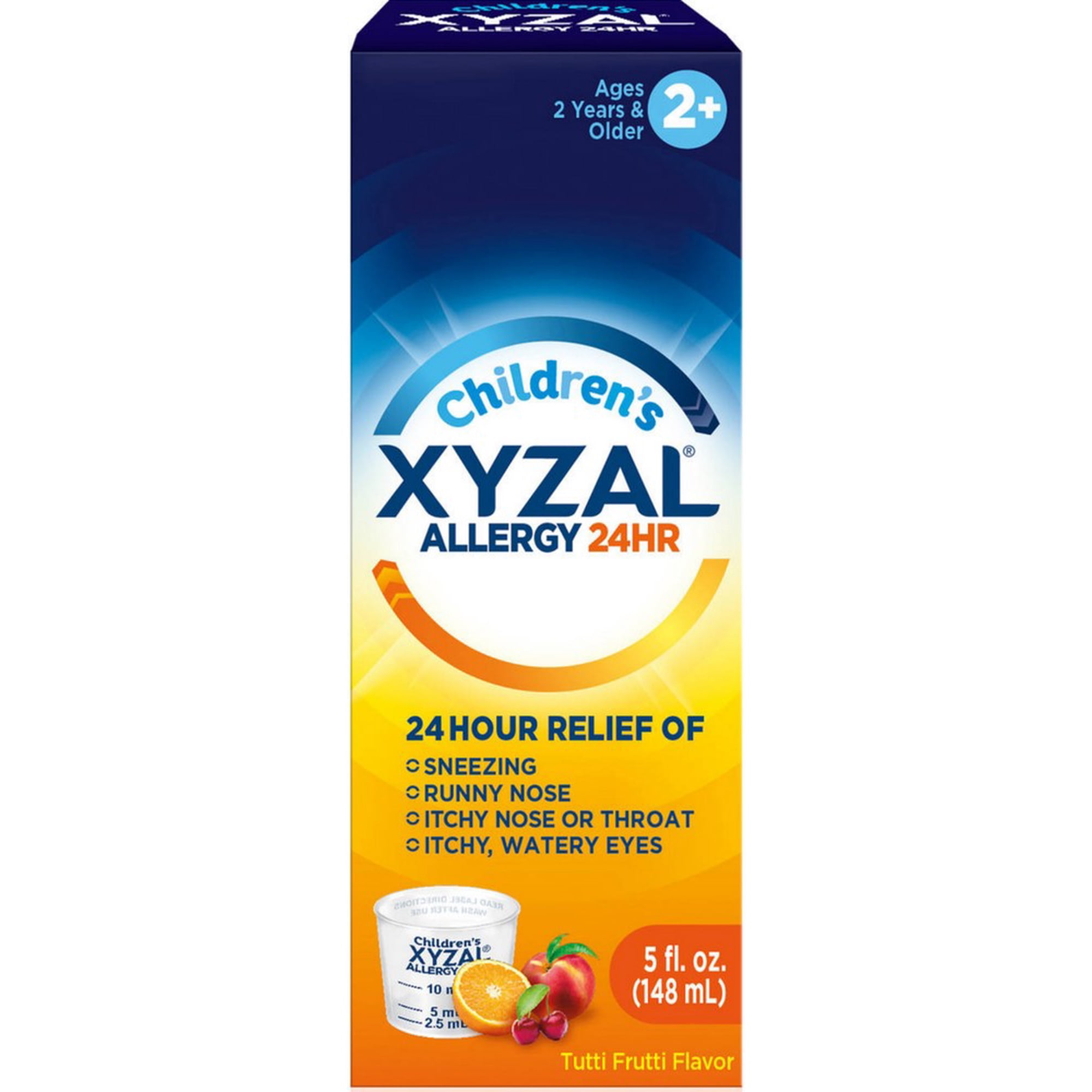 Xyzal 24 Hour Children's Antihistamine Medicine for Kids Allergy Relief, 2.5 mg Levocetirizine, Bubble Gum Flavor, 5 fl oz (Pack of 3)