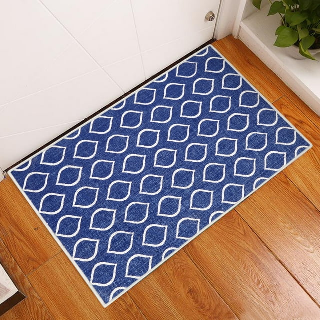 2 x 3 Foot Heavy Duty Low Pile Area Rug - Ultra-Thin Non Slip Area Rug - Washable Cotton Indoor Rug for Front Door Foyer Rug for Entryway