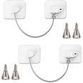 thumbnail image 1 of Paquete de 2 cerraduras de seguridad para niños para puerta de refrigerador, color blanco, 1 of 5