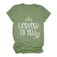 thumbnail image 1 of B91xZ Hauts à Manches Courtes pour Femmes, T-Shirt Ajusté Uni, Vert TTG, 1 of 4