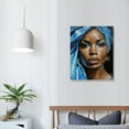 thumbnail image 4 of Nawypu African American Canvas Wall Art Black Woman Portrait Painting Blue Hair Beauty Black Girl Wall Art Abstract Modern Artwork for Home Living Room Decoration, 4 of 5