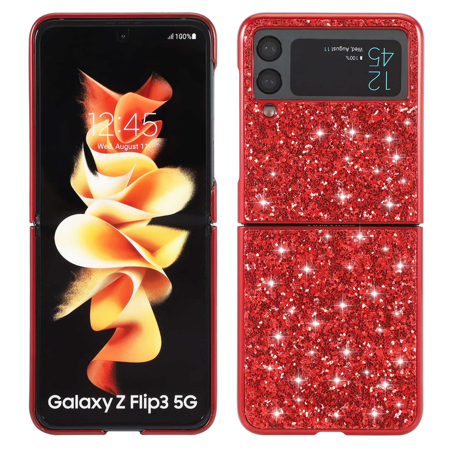 Shinymore Galaxy Z Flip 3 Clear Case, Soft Clear Flexible Rubber Planet  Space Stars Sparkle Case Girls Women Glitter Shockproof Protective Case for