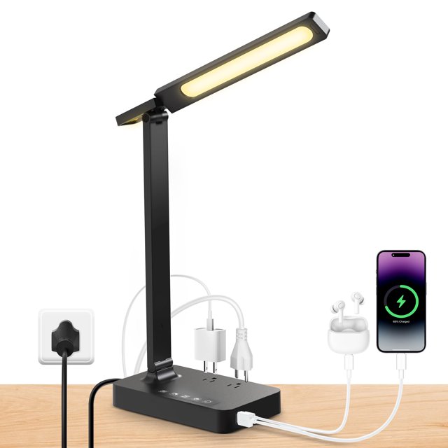 Lámpara de escritorio Infiway LED con puerto de carga USB, 5 colores y 5 niveles de brillo