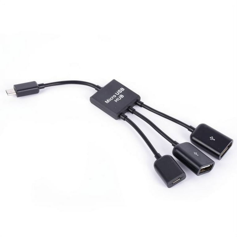 USB Mini Hub with Power Switch - OTG Micro-USB
