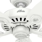 Hunter - Builder Indoor Ceiling Fan, 52-inch, Snow White, Traditional-style, 3-speed WhisperWind Motor, 53240, for living rooms, bedrooms, home offices, kitchens