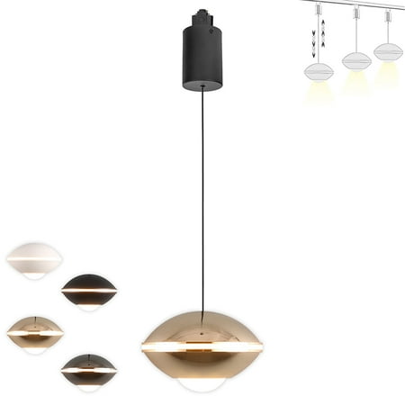 

FSLiving 8W H-Type Track Pendant Light Retractable Lift Droplight with Aluminum Shade 3000K LED Spotlight Indoor Island Light Adjustable Length for Decor Gold - 1 Light