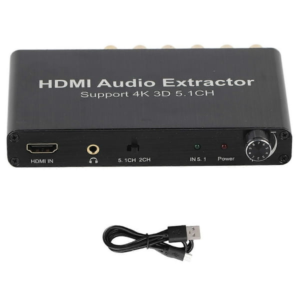 HDMI o Extractor Decoder Convertor for Dolby Support 4K 5.1CH Three Dimensional 110‑240Vblack