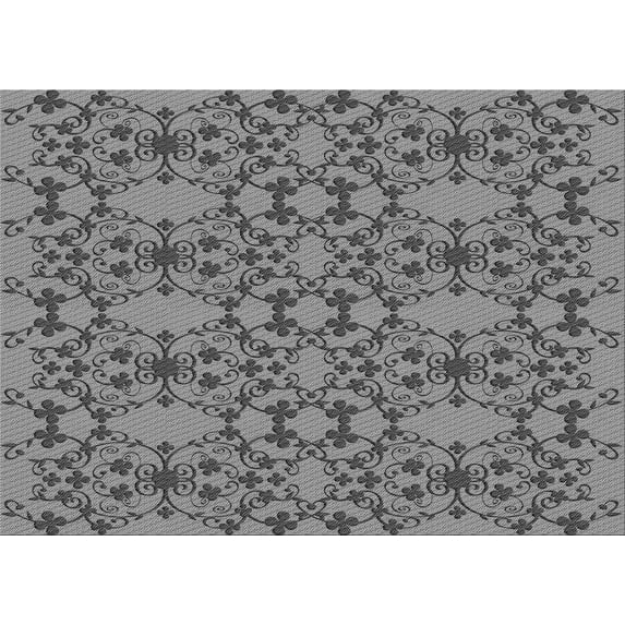 Ahgly Company Machine Washable Indoor Rectangle Transitional Dark Gray Area Rugs, 2' x 4'