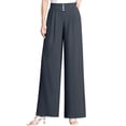 thumbnail image 2 of longantii Pants for Women - Soft Flowy High-Waist Pull-On Wide-Leg Drapey Pants Comfy Stretch Senior Ladies Pant for Senior Women Over 50 Gray XXL, 2 of 5