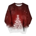 thumbnail image 2 of Zormilly Christmas Sweatshirts for Women Fleece Long Sleeve Crewneck Oversized Sweatshirt Printed Casual Pullover, S-2XL, 2 of 7