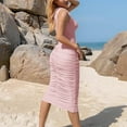 thumbnail image 5 of Odbmxy Sleeveless Midi Dress for Women Wrap Women Plus Size Dresses Party One Shoulder Slim Plain Dressy Pink Bodycon Dress, 5 of 8