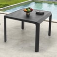 thumbnail image 3 of Nuu Garden Outdoor Aluminum Dining Table 35’’ Square Table with Powder-Coated Finish, Open-Slatted Tabletop and 2’’ Umbrella Hole, Garden Patio Table for 4 People, Black, 3 of 9