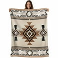 thumbnail image 2 of Flannel Fleece Throw Blanket Aztec Retro Brown Ethnic Style Lightweight Soft Plush Blankets,Abstract Geometric Cozy Warm Throw Blanket for Couch Sofa Bed Car Office All Season Use 50x60in, 2 of 9