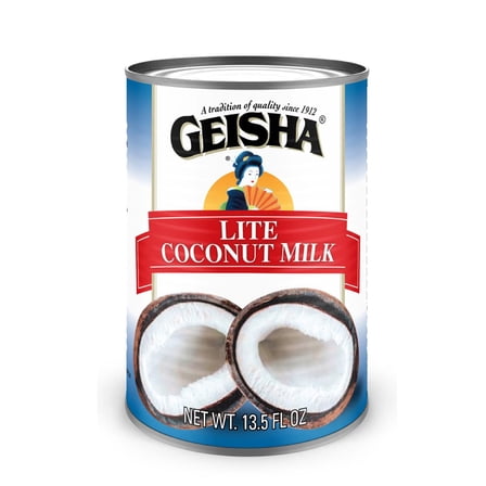 GEISHA LITE Coconut milk 13.5 FL OZ. (Pack of 12), LITE 5-7% fat | Low Calories - No Trans Fat - No Sugar Added – Gluten Free - Dairy Alternative Coffee Creamer - Made in Thailand