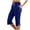 a-Blue, variant on QHFBli Capris Pants for Women 2025 Fashion Solid Color Elastic Waist Petite Capri Stretch Drawstring Summer Pant with Pockets