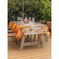 thumbnail image 2 of Outdoor Tablecloth with Umbrella Hole and Zipper, Autumn Pumpkin Rectangle Table Cloth 52x70 Inch Waterproof Tablecloth, Thanksgiving Orange Red Vintage Wooden Picnic Table Cover for Patio Camping, 2 of 7