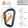 thumbnail image 5 of 5pcs Aluminum Screw Carabiner, 30kN D-Shape Locking Climbing Carabiner Clip Heavy Duty Screw Lock For Hiking Camping Outdoor Equipment, 5 of 8