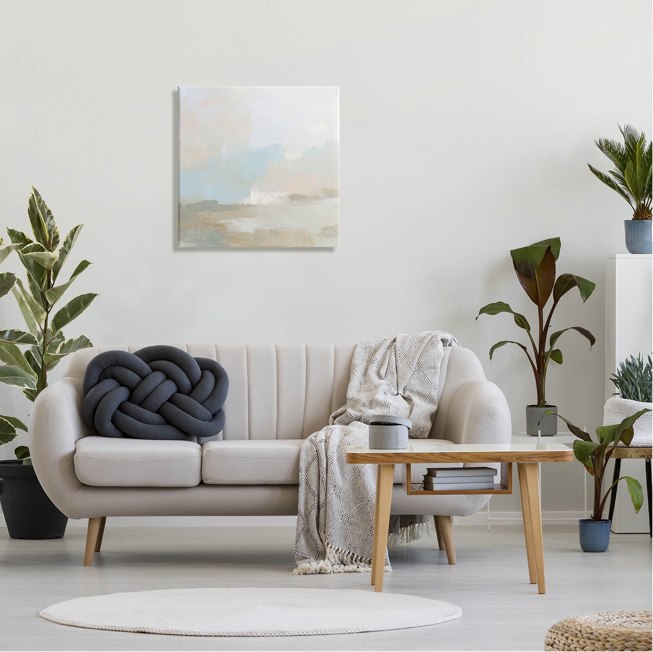 Stupell Industries Soft Beige Abstract Scene Painting Gallery Wrapped Canvas Print Wall Art, Design by June Erica Vess