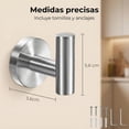 thumbnail image 3 of 2 PCS Porta Toallas para Baño, 304 Gancho de Acero Inoxidable Set para Baño, Dormitorio, Cocina, Sala de Estar, Garaje, Aseo - Ganchos de Pared, 3 of 4