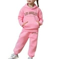 thumbnail image 6 of Tiijoy Sweatsuit for Girls Los Angeles Print Fleece Hoodie Joggers Outfits, Sizes 2-3T, 6 of 6