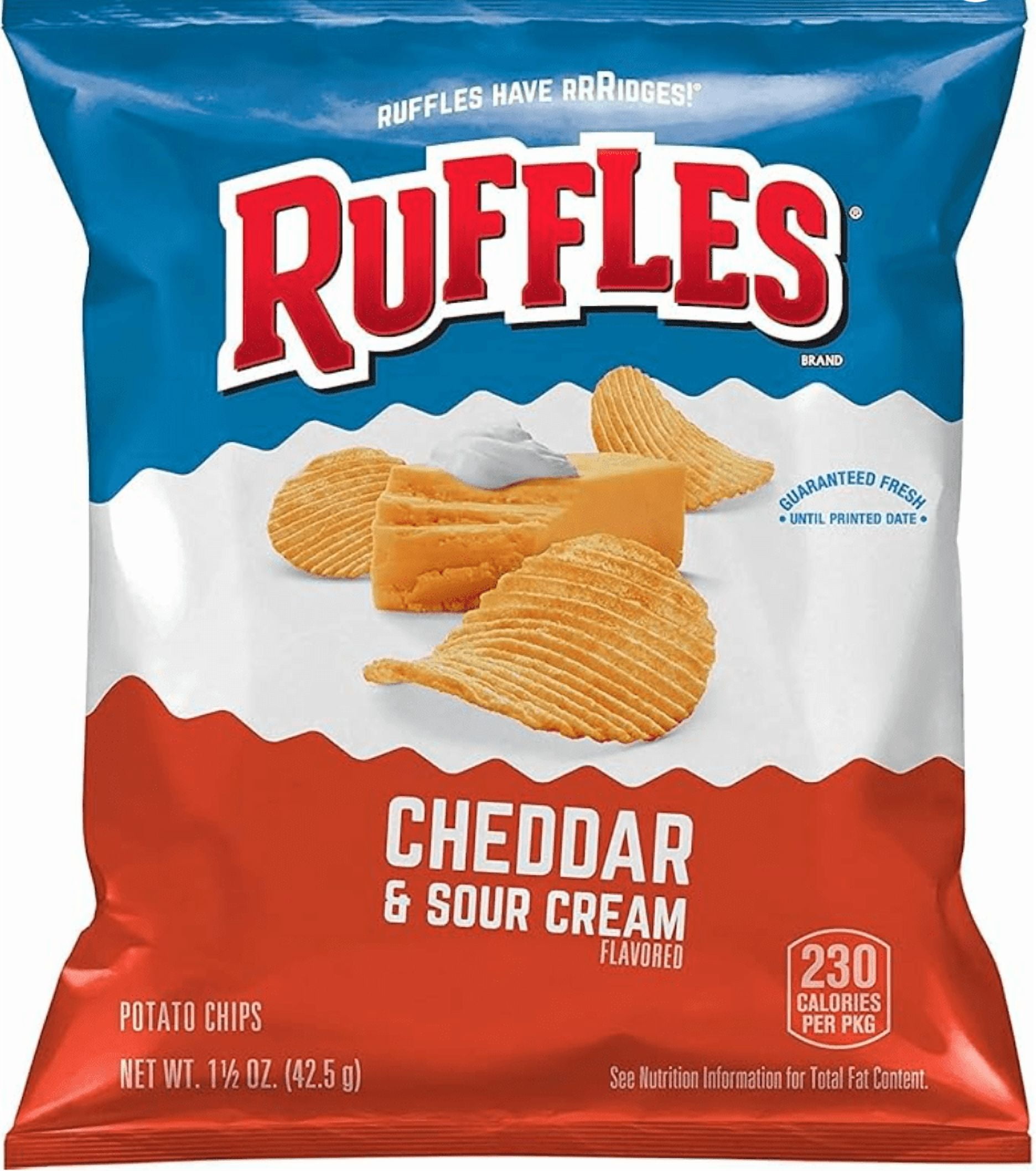 Ruffles Potato Chips, Cheddar Sour Cream, 1.5 Oz Bags, Pack of 12, Bundled by Shoppyway