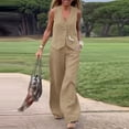 thumbnail image 4 of ZANZEA Womens V Neck Sleeveless Tank Tops Vest Wide Leg Trousers Long Bottoms Palazzo Pants 2PSC Casual Sets Outfits, 4 of 5
