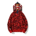 thumbnail image 2 of BAPE Shark Cotton Hoodie Street Fashion Camouflage Double Hooded Jacket,CAMO Red, 2 of 4
