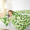 thumbnail image 4 of Homewish Pixel Artistic Bedding Comforter Set,Green Beige Twin Comforter Sets,Modern Geometric Aesthetic Bedding Set For Girl Boys,Breathable Home Decor Reversible,2pcs, 4 of 8
