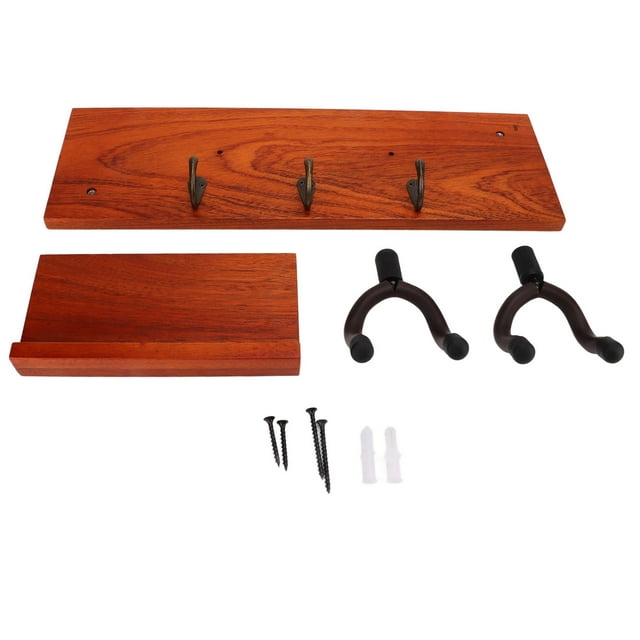Soporte de pared para guitarra Bling Bling Estante de madera 4 en 1 multifunción