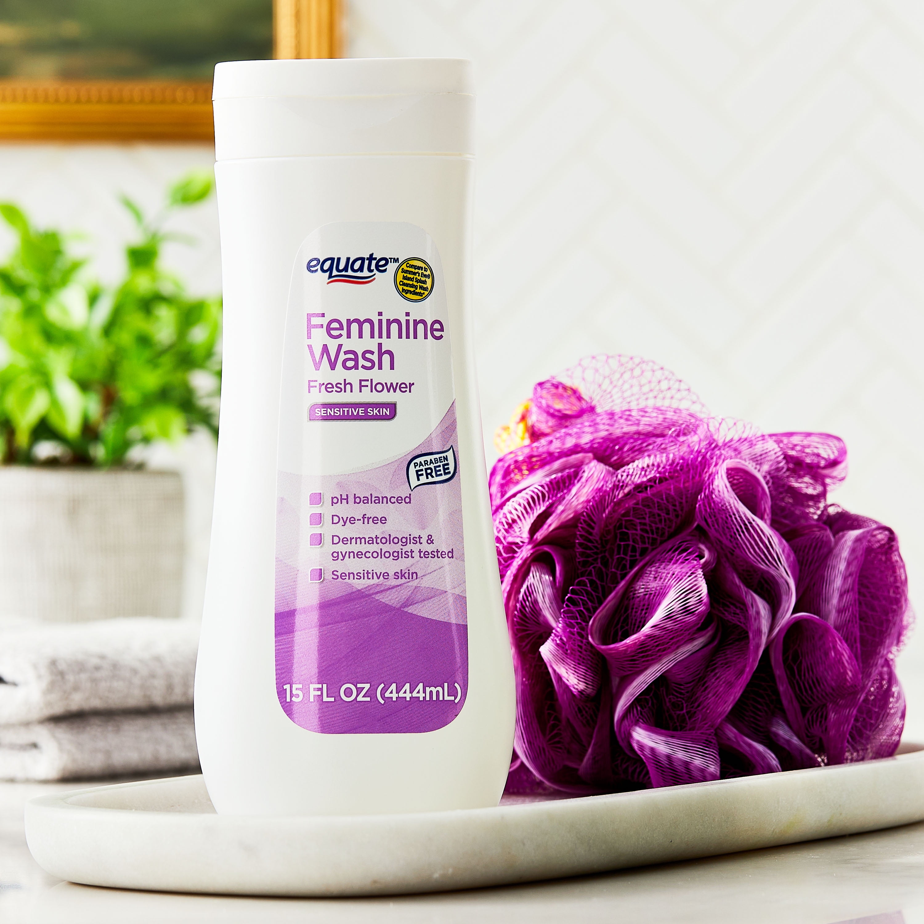 Equate Feminine Wash for Sensitive Skin, Fresh Flower Scented, 15 fl oz