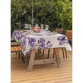 thumbnail image 3 of Outdoor Tablecloth with Umbrella Hole for Patio/Picnic/Party/Camping, Purple Flowers Waterproof Table Cloth Rectangle Table Cover Washable, Butterfly Spring Floral Rustic Farmhouse (60"x 84"), 3 of 8