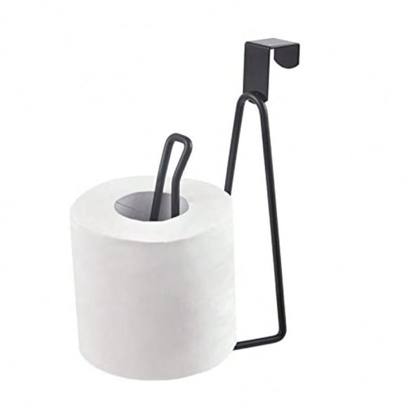 Over The Tank Toilet Paper Holder Stand Metal Toilet Tissue Roll Holder Dispenser Reserve for Bathroom Storage and Organization- Black