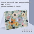 thumbnail image 3 of Yayeee Toggle Light Switch Wall Plate 2-Gang 4.56"x4.48" Decorative Outlet Cover, Floral Pattern, 3 of 7