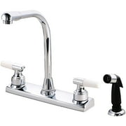 Chrome Double Handle Hi-Rise Kitchen Faucet