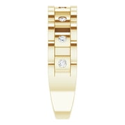 Pompeii 1/4 Ct Mens Diamond Wedding Ring Yellow Gold Chain Link Band (H,I1-I2)