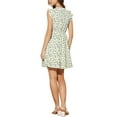 thumbnail image 3 of INSPIRE CHIC Women's Cap Sleeve Ruffle V-Neck Floral Summer Casual Dress XL Beige White, 3 of 5