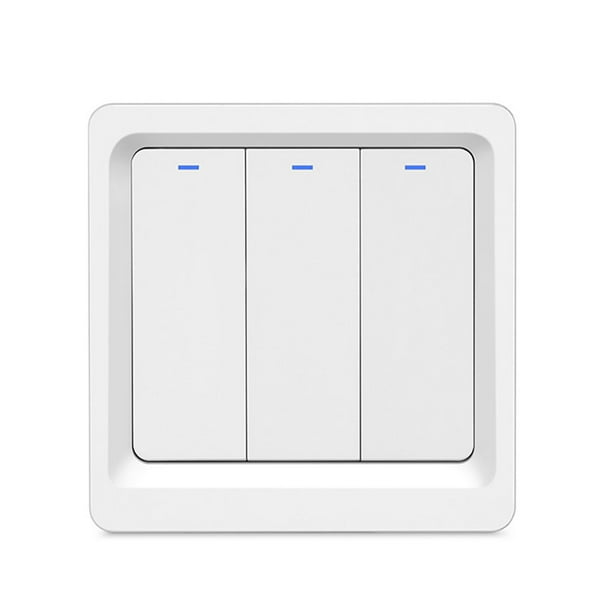 Inteprter Interruptor de botón, ligero, inalámbrico, Control de voz, tres bandas, interruptores de luz, dispositivo de iluminación para sala de Electrodomésticos Tipo de llave de tres vías Inteprter HA064951-01