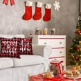 thumbnail image 2 of Christmas Throw Winter Pillow Covers 18x18 inch Let it Snow Merry and Bright Buffalo Plaid Check Snowflake Pillow Cases for Home Holiday Decor Sofa Couch Bed, Set of 2 (Red), 2 of 6