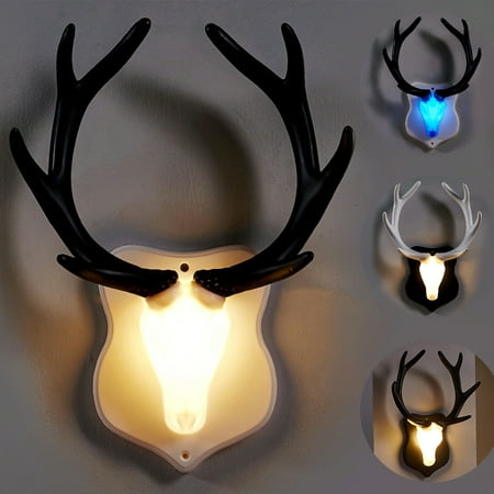 

Wall Light Visual Effect Multi-use ABS Deer Head Antler Wall Mount Hanging Lamp for Living Room