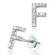 thumbnail image 1 of Pendientes pequeños de plata esterlina Silvora con inicial de circonita cúbica letra F regalo de cumpleaños Navidad, 1 of 8