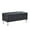 Black, variant on LoLado Upholstered Storage Ottoman Bench, Faux Leather Rectangular Storage Benches Footrest with Crystal Buttons for Bedroom Living Room Entryway, Silver