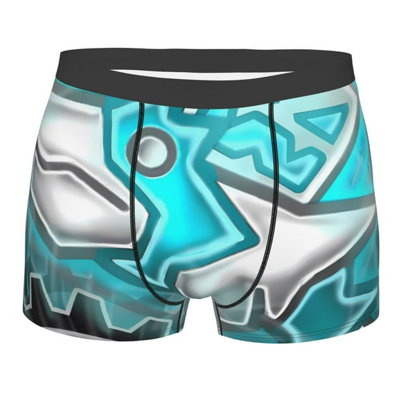Sigee Geometry Dash (55) for Men's Cotton Panties Soft, Breathable, and Comfortable Boxer Briefs,Large
