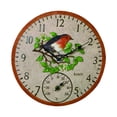 thumbnail image 1 of Reloj de pared al aire libre Macarena Reloj analógico decoración de pájaros 12 pulgadas, 1 of 8