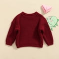 thumbnail image 7 of Okbabeha Toddler Baby Girl Boy Sweaters Knit Long Sleeve Crewneck Warm Pullover Sweatshirt Fall Winter Clothes 0-5T, 7 of 7