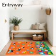 thumbnail image 3 of ODIKA 8'x10' Machine Washable Non-Slip Area Rug, Springtime Meadow Pollinator Friends Nature Discovery Play Surface High Traffic Rug, Orange, 720868, 3 of 7