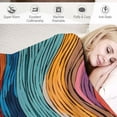 thumbnail image 3 of Nawypu  Plush Sherpa Throw, Soft Fuzzy Velvet Warm Winter Blanket for Kids Adults, Luxury Flannel Thick Blanket for Sofa Couch Bed, Wavy Bohemian Print, 3 of 6