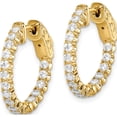 thumbnail image 3 of Sterling Silver Gold-Tone Cz In And Out Hoop Earrings (19.69 X 19.85) Made Indonesia qe7567y, 3 of 6